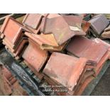 *APPROX X30 ASSORTED ANGLED RED RIDGE TILES, MAINLY 35CM (W) X 33CM (L)