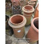 *X2 TERRACOTTA CHIMNEY POTS, 59CM (H)