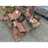 *APPROX X25 DECORATIVE RED RIDGE ROOF TILES, 30CM (L)