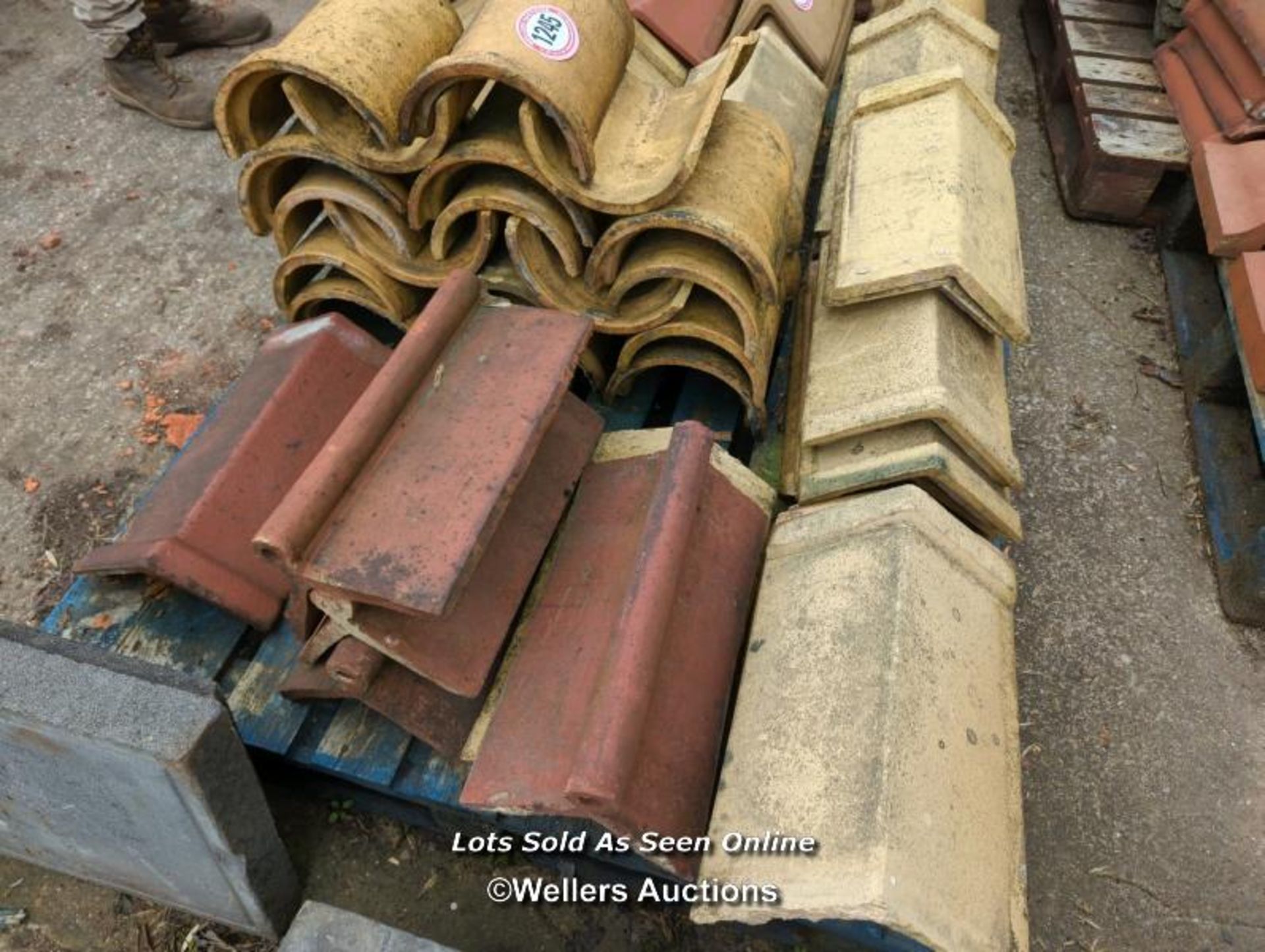 *APPROX X35 ASSORTED HALF ROUND AND ANGLED ROOF TILES, LARGEST 47CM (L) - Image 2 of 2