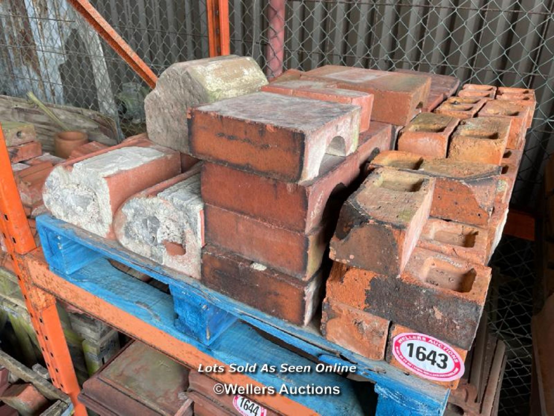 *APPROX X50 ASSORTED RED BRICK COPING, VARIOUS STYLES