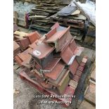*APPROX X45 ANGLED RED RIDGE ROOF TILES, 36CM (L)