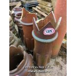 *X2 AS FOUND SALT GLAZED CROWN TOP CHIMNEY POTS, 123CM (H)