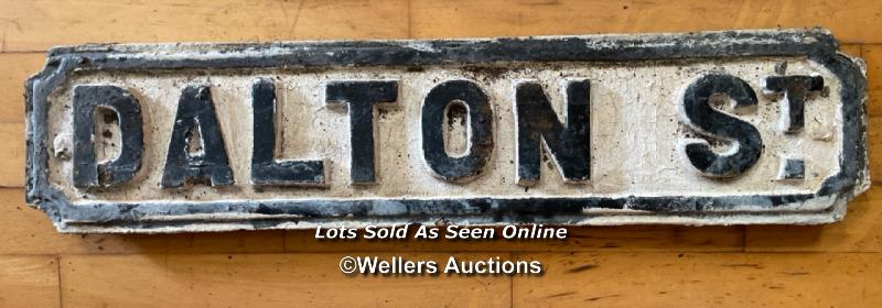 *ORIGINAL 'DALTON ST' CAST IRON STREET SIGN 77CM (L) X 18CM (H)