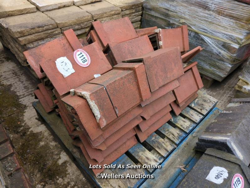 *APPROX X50 ANGLED RED RIDGE ROOF TILES, 35CM (L)