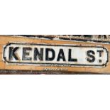 *ORIGINAL 'KENDALL ST' CAST IRON STREET SIGN, 83CM (L) X 18CM (H)