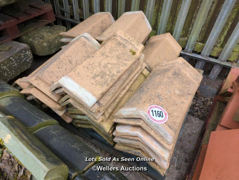 *APPROX X50 ANGLED RIDGE TILES, LARGEST 48CM (L)