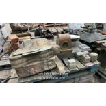 *PALLET OF ASSORTED STONEWARE ETC, INCL. CORBEL, PIER CAP AND MORE