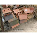 *APPROX X20 ASSORTED DECORATIVE RED RIDGE ROOF TILES