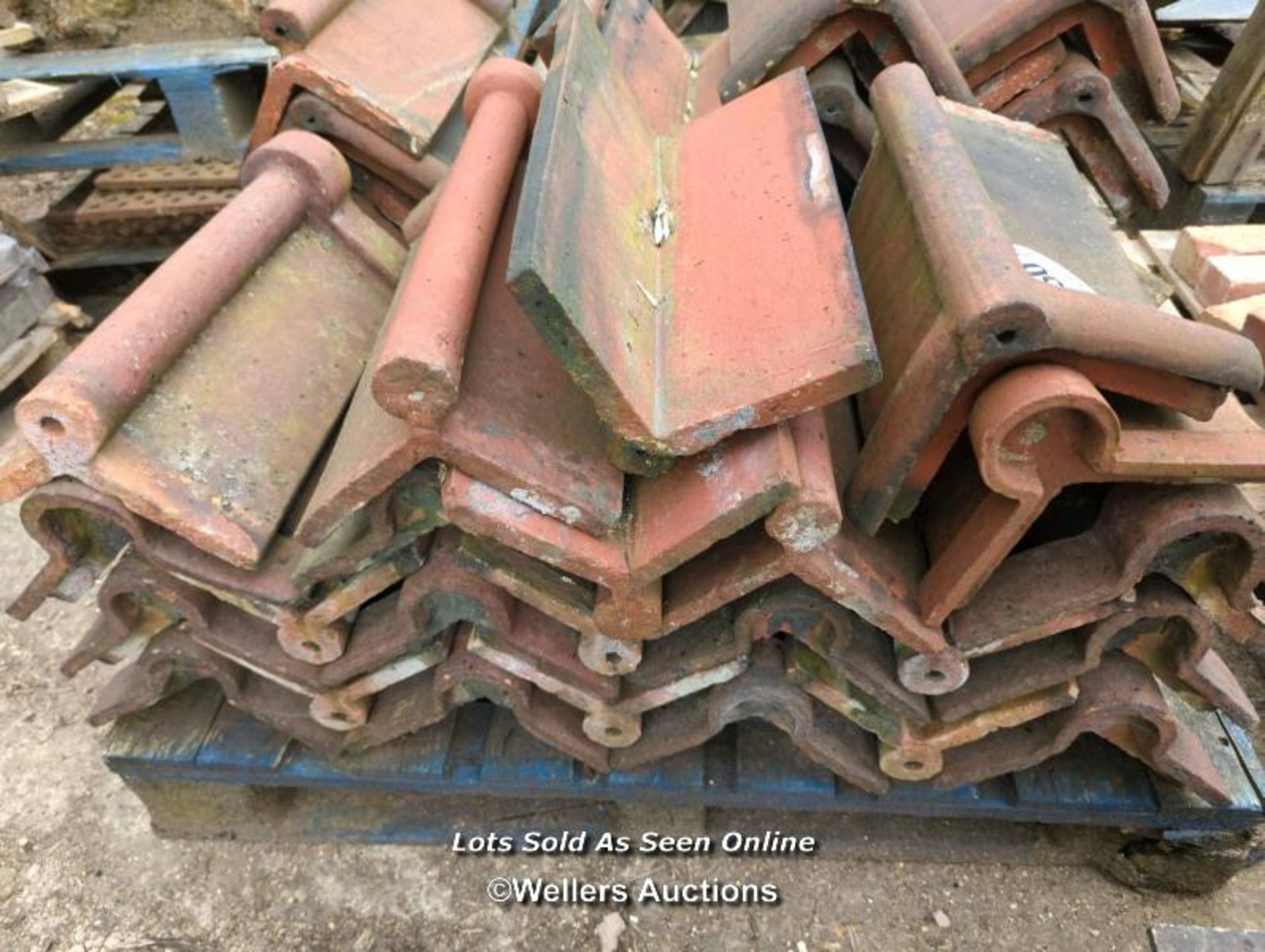 *APPROX X50 ASSORTED ROLL TOP RED RIDGE ROOF TILES, LARGEST 49CM (L) - Image 2 of 2