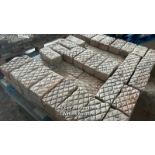 *APPROX X65 RED PATTERNED BRICK PAVERS, 8CM (H) X 23CM (L) X 11CM (W)