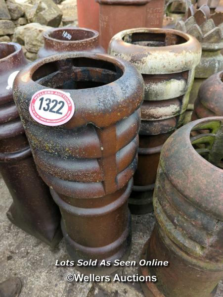 *X2 SALT GLAZED VENTED CHIMNEY POTS, 95CM (H)