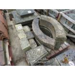 *X8 HEAVY STONE FEATURES INC. ARCHED STONE AND VARIOUS SUPPORTS