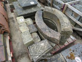 *X8 HEAVY STONE FEATURES INC. ARCHED STONE AND VARIOUS SUPPORTS