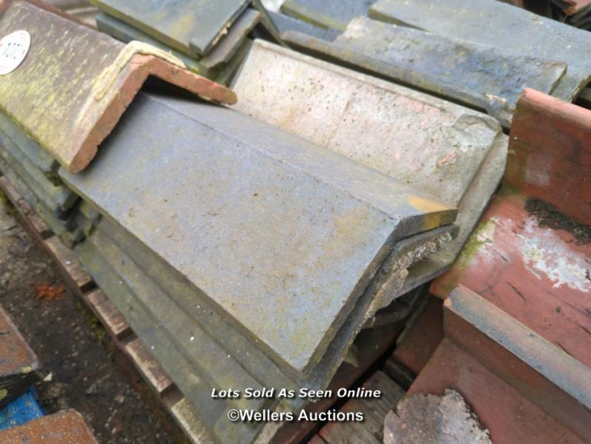 *APPROX X30 BLUE ANGLED RIDGE ROOF TILES, LARGEST 50CM (L) - Image 2 of 2