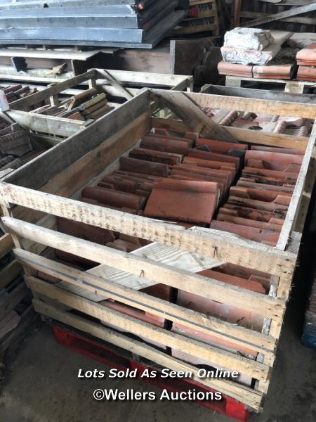 *BOX OF APPROX X160 9" ROLL TOP RED RIDGE TILES