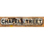 *ORIGINAL 'CHAPEL STREET' CAST IRON STREET SIGN 106CM (L) X 17CM (H)