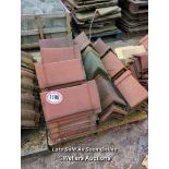 *APPROX X50 ANGLED RED RIDGE ROOF TILES, 33CM (L)