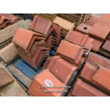 *APPROX X40 ANGLED RED RIDGE ROOF COPING, ASSORTED SIZES