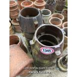 *X2 SALT GLAZED VENTED CHIMNEY POTS, TALLEST 84CM (H)