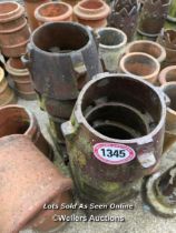 *X2 SALT GLAZED VENTED CHIMNEY POTS, TALLEST 84CM (H)