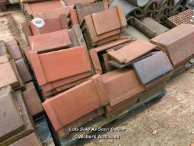 *APPROX X36 ANGLED RED RIDGE ROOF TILES, LARGEST 38CM (L)