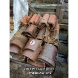 *APPROX X75 ASSORTED SADDLE BACK COPING AND HALF ROUND ROOF TILES