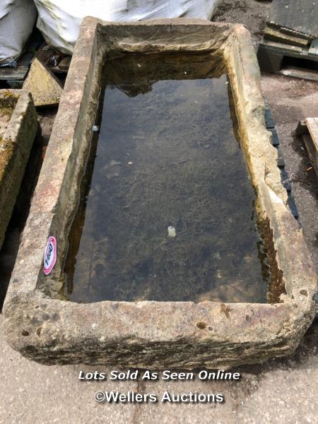 *A GRITSTONE TROUGH, 38CM (H) X 145CM (L) X 80CM (W) - Image 2 of 4