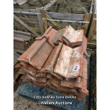 *APPROX X40 ROLL TOP RED RIDGE ROOF TILES, 50CM (L)