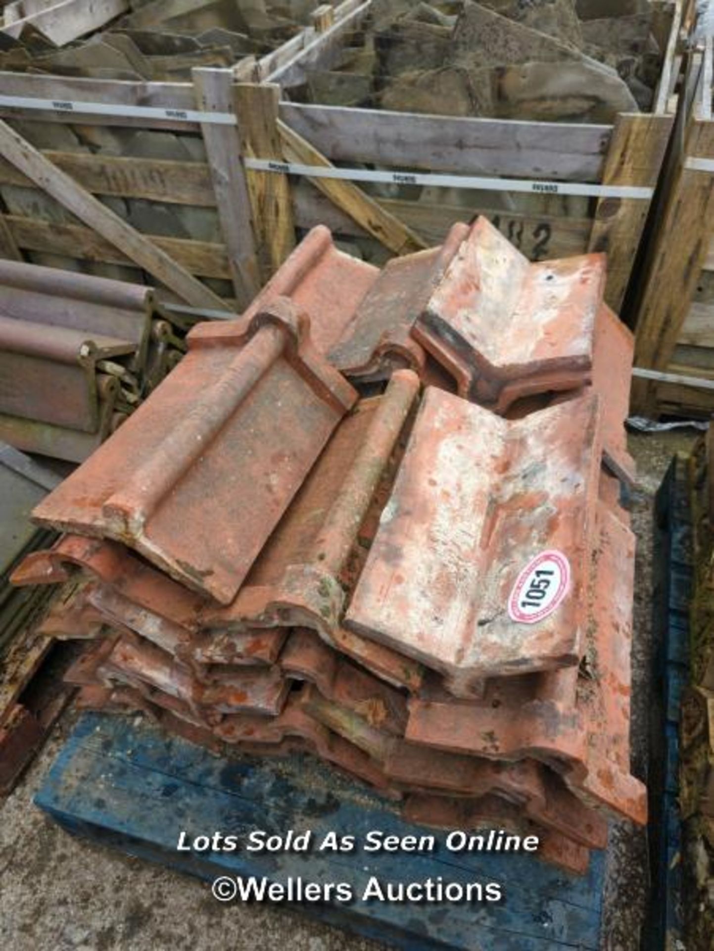 *APPROX X40 ROLL TOP RED RIDGE ROOF TILES, 50CM (L)