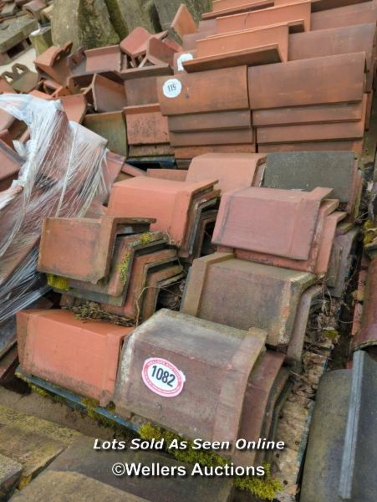 *APPROX X40 ANGLED RIDGE TILES, LARGEST 37CM (L)