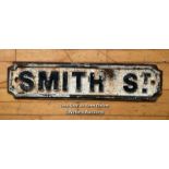 *ORIGINAL 'SMITH ST' CAST IRON STREET SIGN 73CM (L) X 18CM (H)