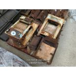 *ASSORTED CAST IRON FIRE PLACE COMPONENTS