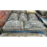 *X5 MATCHING STONE PIER CAPS, 23CM (H) 58CM (L) X 34CM (W)