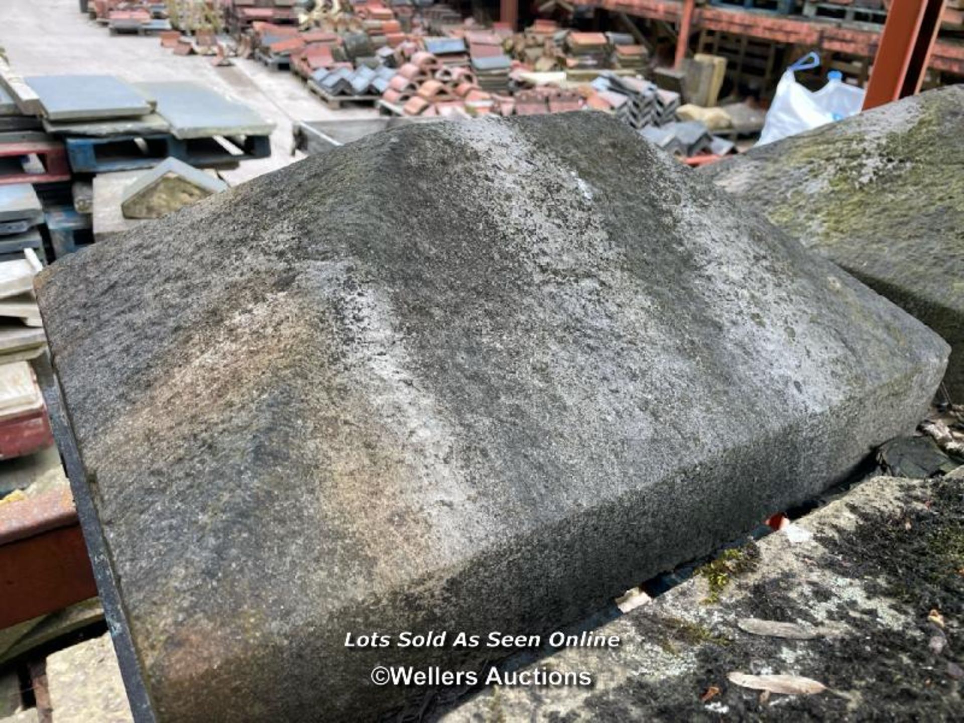 *A PAIR OF STONE PIER CAPS, 26CM (H) X 55CM (L) X 40CM (W) - Image 3 of 3