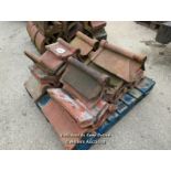 *APPROX X20 ANGLED RED RIDGE ROOF TILES, LONGEST 47.5CM