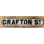 *ORIGINAL 'GRAFTON ST' CAST IRON STREET SIGN 85CM (L) X 18CM (H)