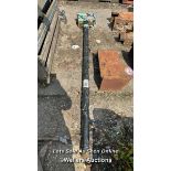 *A CAST IRON DRAINAGE HOPPER AND PIPE, HOPPER 30CM (W) X PIPE APPROX. 175CM (L)