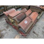 *APPROX X45 ASSORTED ANGLED RED RIDGE ROOF TILES, 48CM (L)