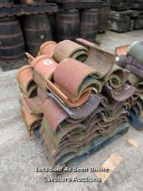 *APPROX X75 ASSORTED HALF ROUND ROOF TILES, SOME SALT GLAZED