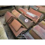 *APPROX X50 ASSORTED ANGLED RED RIDGE ROOF TILES, LARGEST 50CM (L)