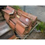 *APPROX X45 ANGLED RED RIDGE ROOF TILES, 37CM (L)