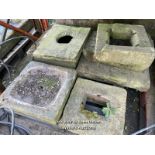 *X7 VARIOUS STONE PIECES INCLUDING YORK STONE, MAINLY FOR DRAINGE, VARIOUS SIZES
