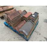 *APPROX X55 ANGLED RED RIDGE ROOF TILES, 41CM (L)
