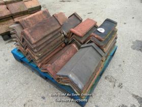 *APPROX X55 ANGLED RED RIDGE ROOF TILES, 41CM (L)