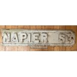 *ORIGINAL 'NAPIER ST' CAST IRON STREET SIGN 80CM (L) X 18CM (H), DAMAGED