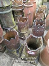 *X4 SALT GLAZED CROWN TOP CHIMNEY POTS, 55CM (H)