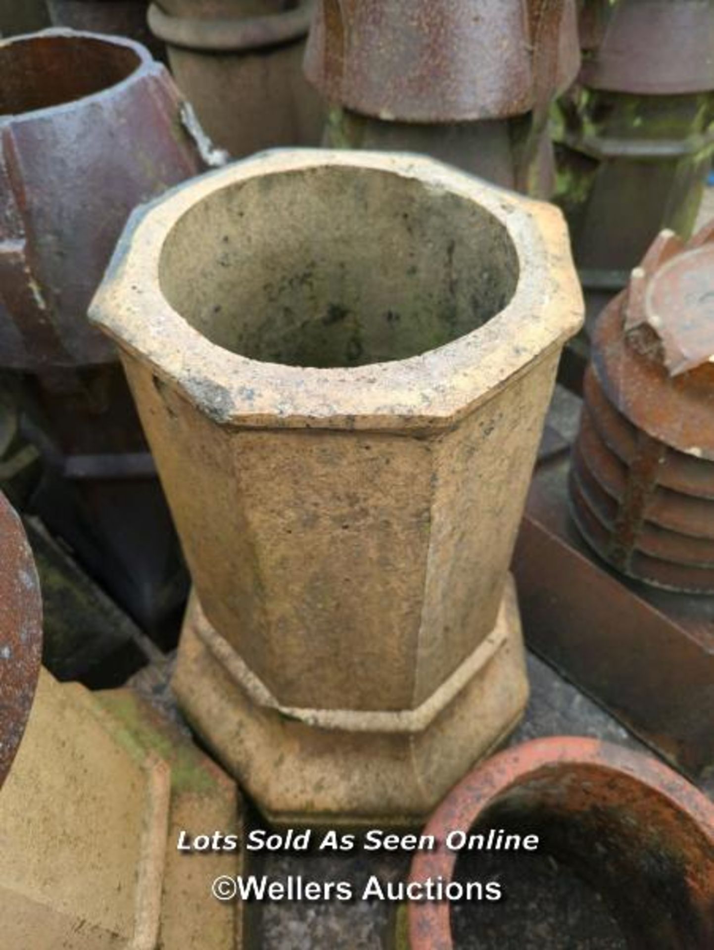 *X2 CHIMNEY POT BASES WITH X1 NON-MATCHING TOP, BASE 70CM (H) - Image 2 of 2
