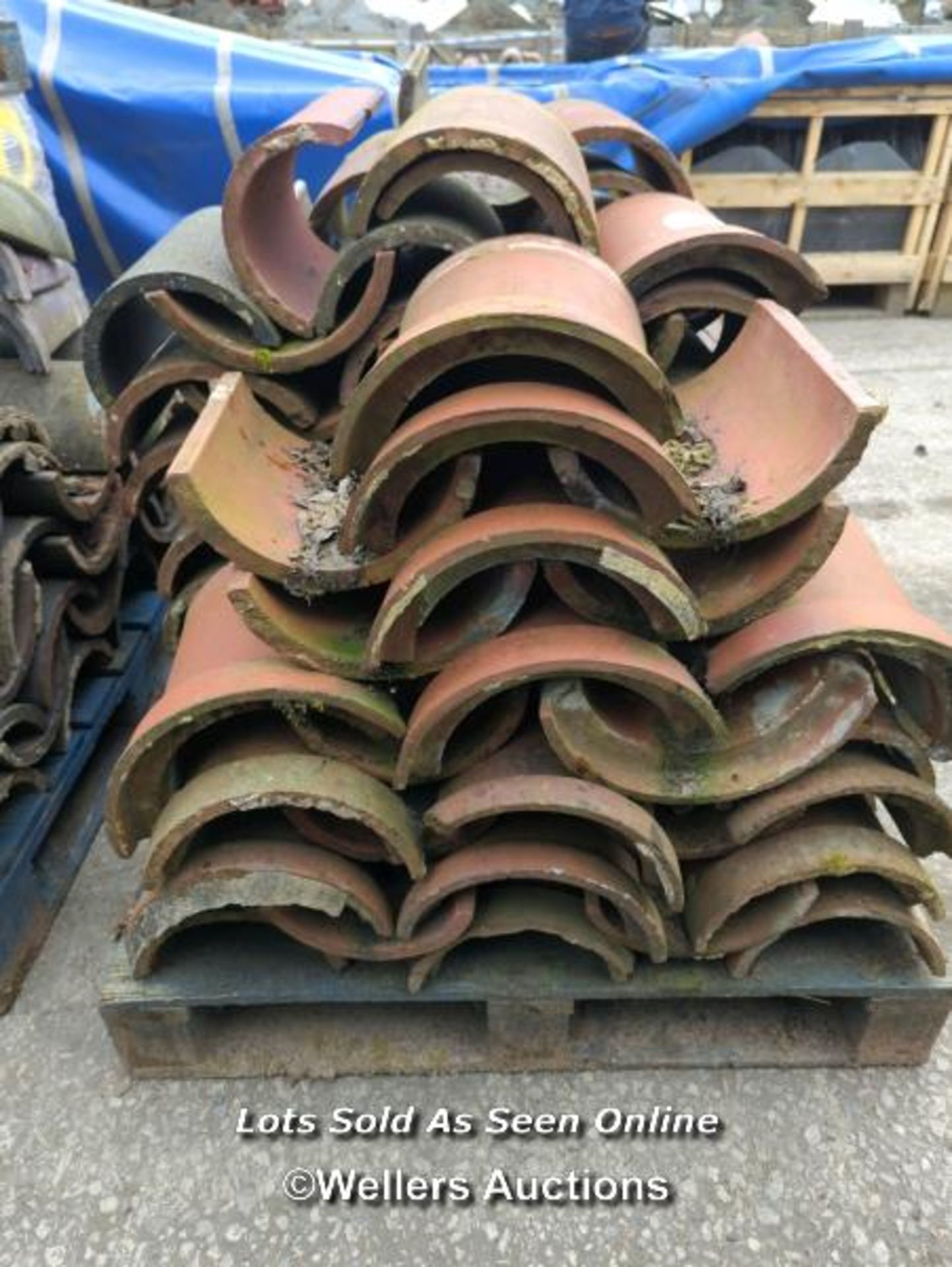 *APPROX X75 ASSORTED HALF ROUND ROOF TILES, SOME SALT GLAZED - Image 2 of 2