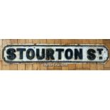 *ORIGINAL 'STOURTON ST' CAST IRON STREET SIGN 96CM (L) X 17CM (H)